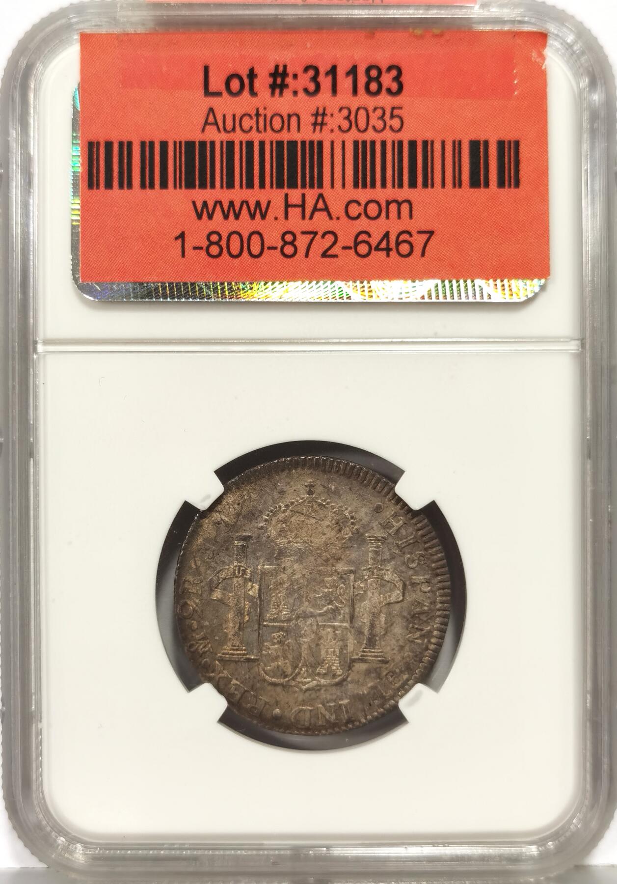 博洋堂世界钱币拍卖第168期（全场包邮） 纽曼旧藏！NGC MS64 西属墨西哥1821‌/0年MO JJ费七2R双柱，少见骑字版关门年份，币状态非常好，酱彩包浆