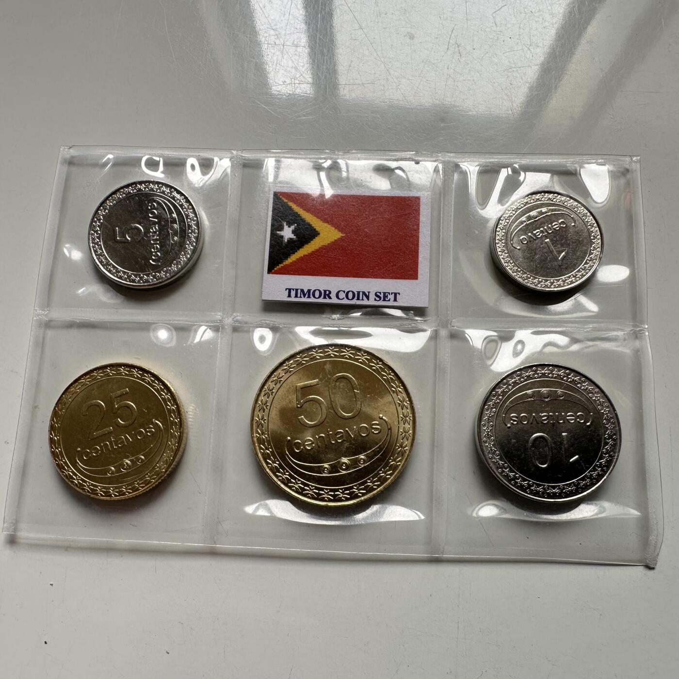 🌹外币初藏🌹🐯2026年第43场   每周二四六晚8️⃣点  世界硬币 东帝汶2004年5枚套