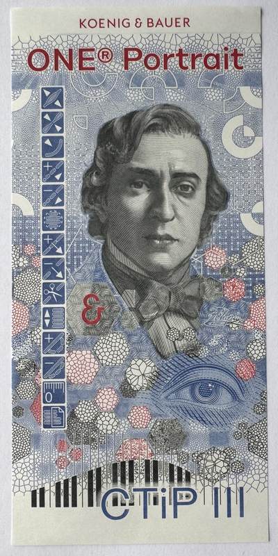 2026第7场（总第234期）：精品外钞、塑料钞、测试钞综合场  - 德国高宝Koenig&Bauer 2022年“ONE Portrait”人物肖像单面凹印测试钞UNC