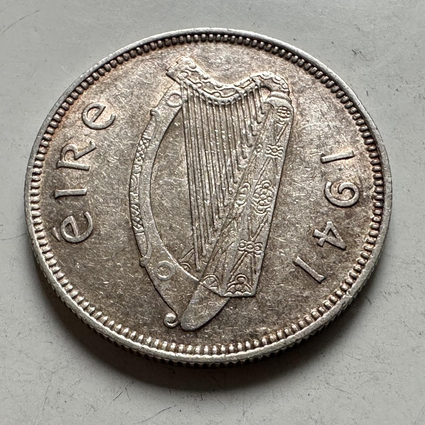 🌹外币初藏🌹🐯2026年第43场   每周二四六晚8️⃣点  世界硬币 爱尔兰 1941年 1先令银币 5.655克-23.7毫米-75%银