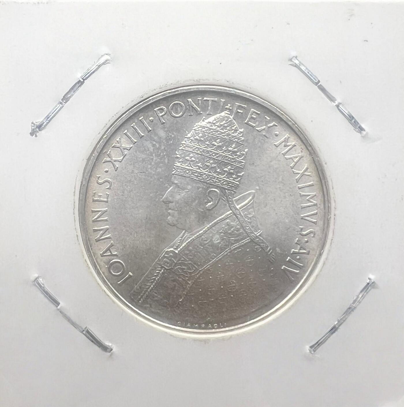 1962 年梵蒂冈 500 里拉银币 约翰二十三世 梵二会议纪念 欧洲银币