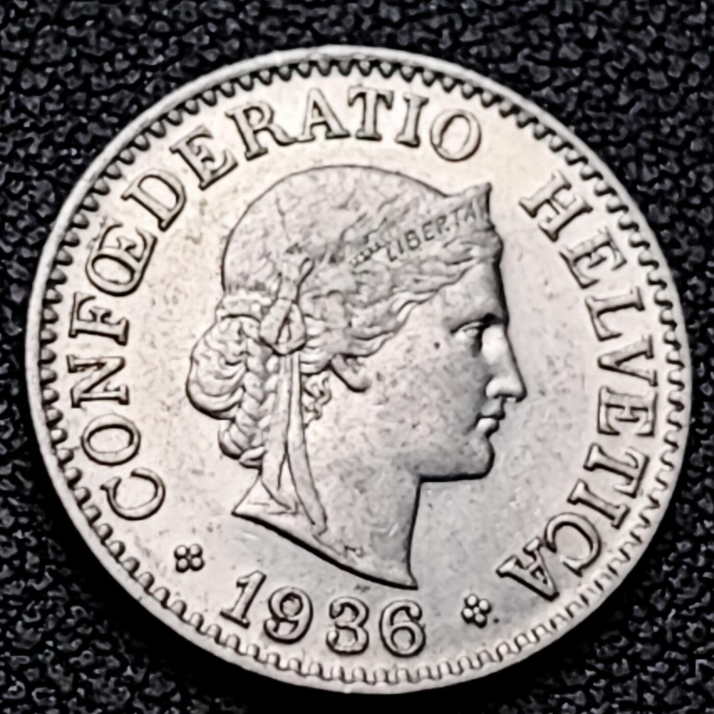 泉币菌-第226场-拍品多 请提前出价 1936年 高币值 百年延续 女神 瑞士 10分銅镍硬币 