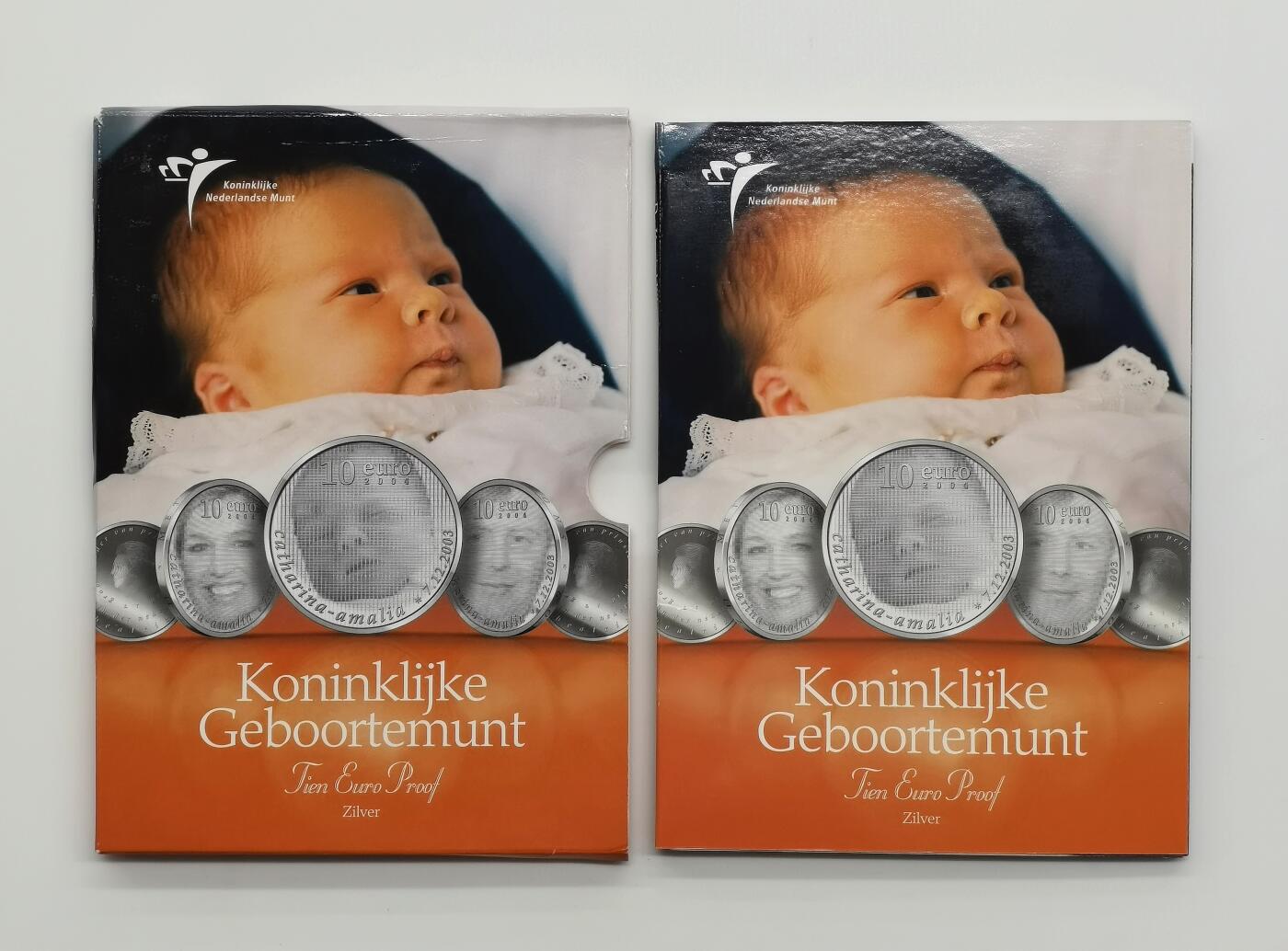 博洋堂世界钱币拍卖第168期（全场包邮） 荷兰2003年10欧元精制银币 荷兰公主诞生 925银17.8克 卡装