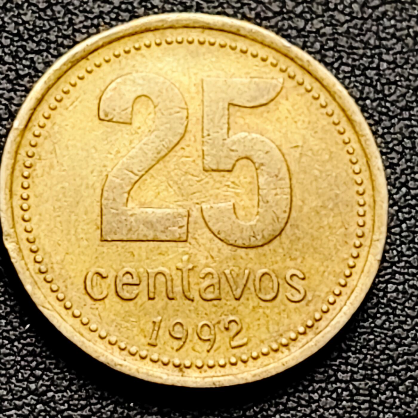 泉币菌-第226场-拍品多 请提前出价  1992年 阿根廷25分铜币 艾利斯市政厅 24mm