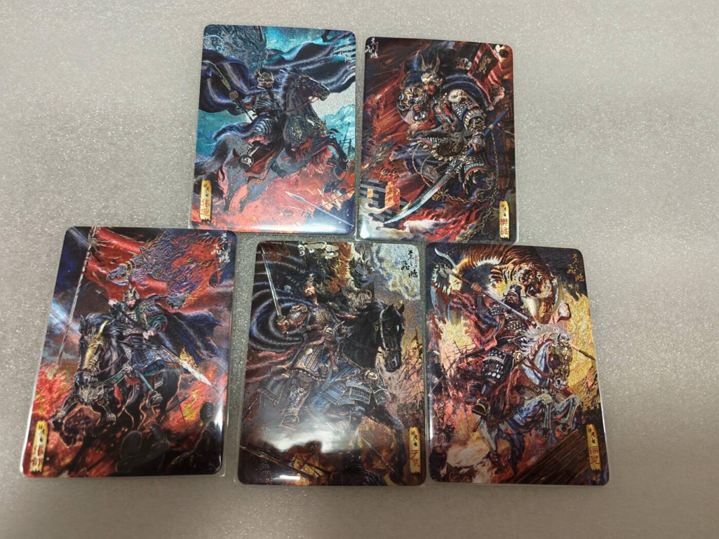 龙虎卡牌-八三场（满200元包邮，无佣金，每周六结拍，欢迎送拍） 粗闪5张 百里卡牌 苍之飞鸿神魔三国 魏武扬鞭五子良将 一套 (评级卡拆出)