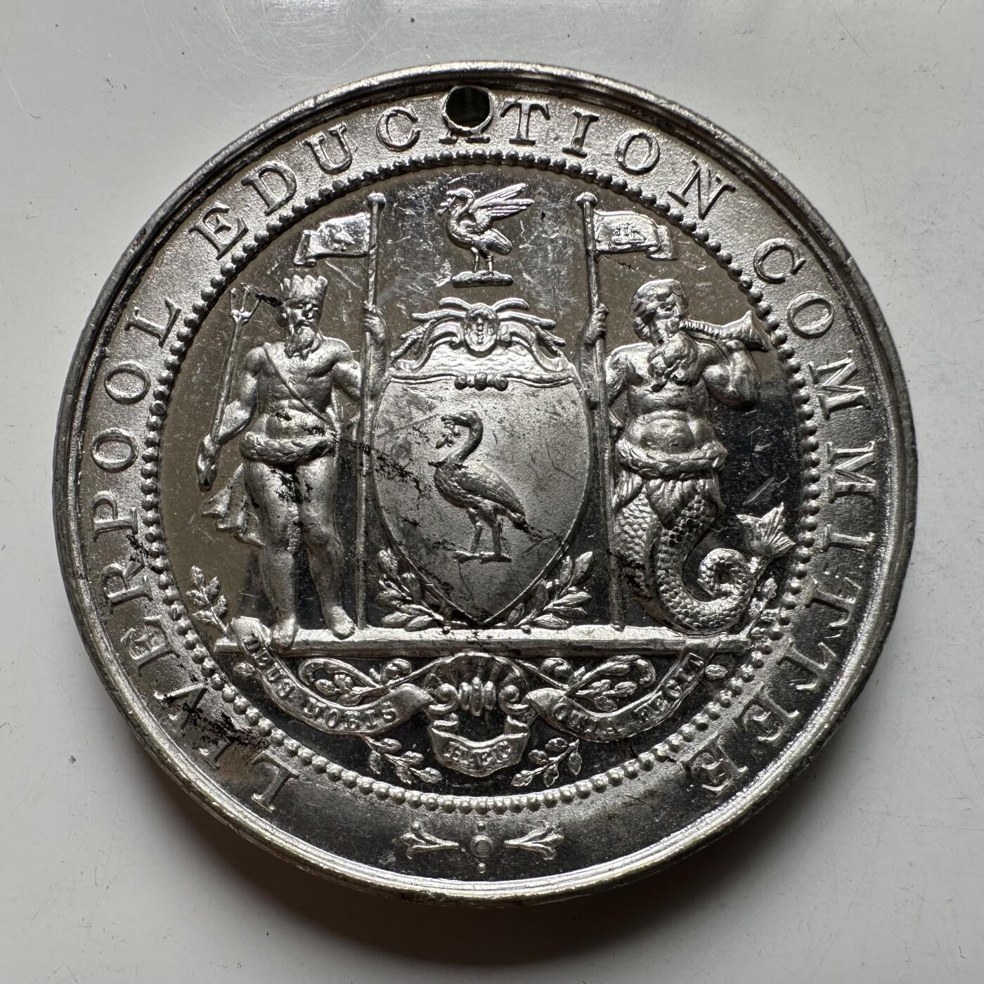 🌹外币初藏🌹🐯2026年第43场   每周二四六晚8️⃣点  世界硬币 英国 1904年 利物浦教育委员会 奖章 44.4毫米