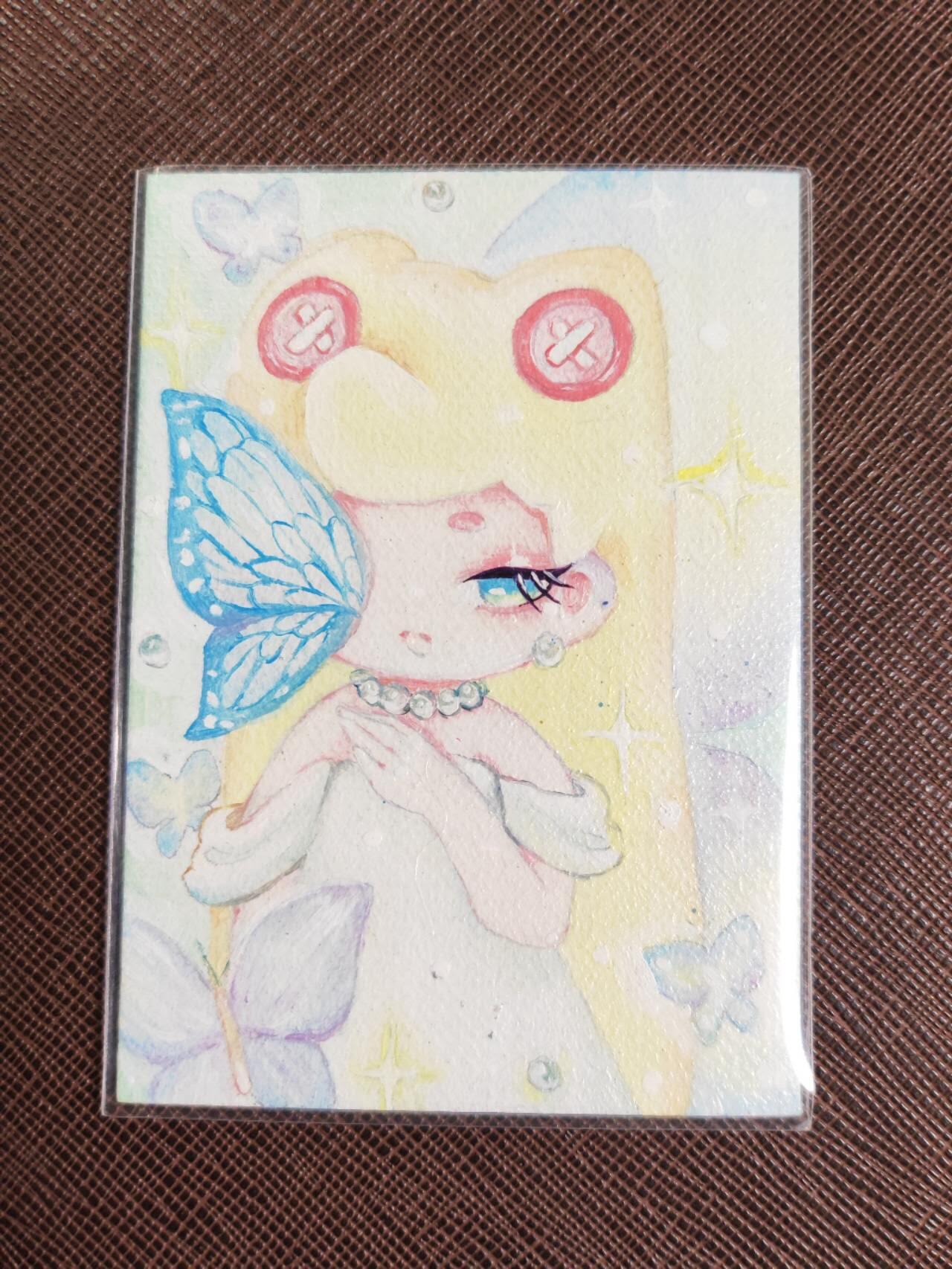 第111期阳大大卡牌拍卖第111期（持续收拍品，周五晚上九点截拍，进群福利早知道） 【手绘卡】珞七 油画 蝴蝶公主 绝色手绘卡1/1