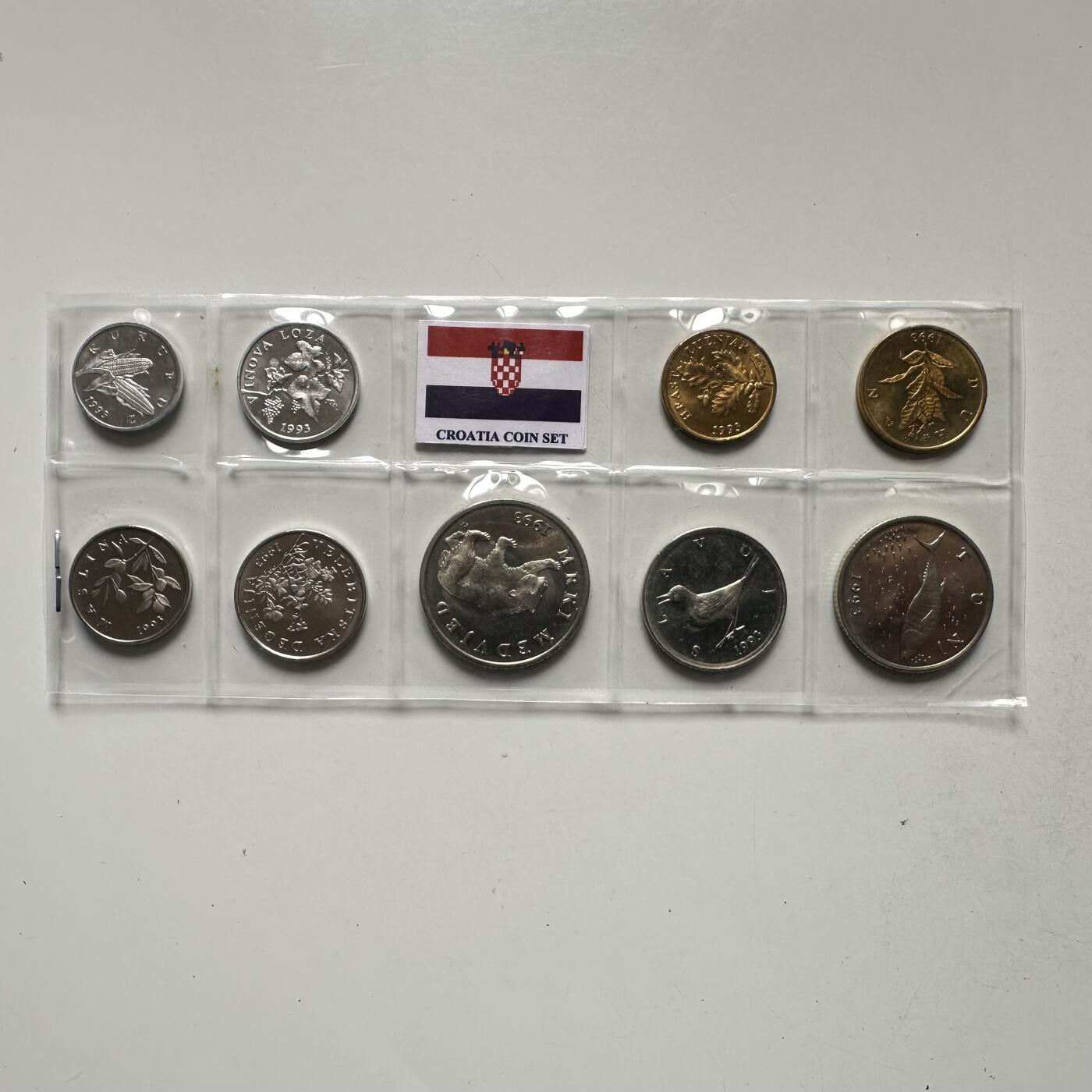 🌹外币初藏🌹🐯2026年第43场   每周二四六晚8️⃣点  世界硬币 克罗地亚1993年清版九枚全套