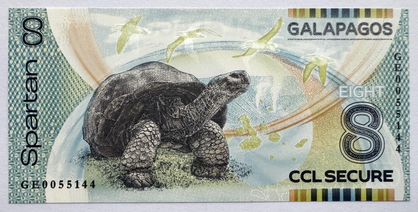 2026第7场（总第234期）：精品外钞、塑料钞、测试钞综合场  加拿大CCL “加拉帕戈斯群岛”8面值Spartan斯巴达塑料材质测试钞UNC