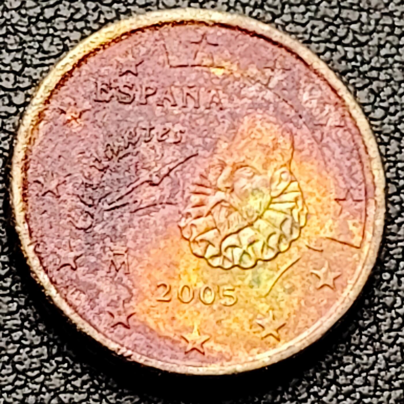 泉币菌-第226场-拍品多 请提前出价 欧元 西班牙2005年10欧分铜币 作家塞万提斯·萨维德拉 19.75MM