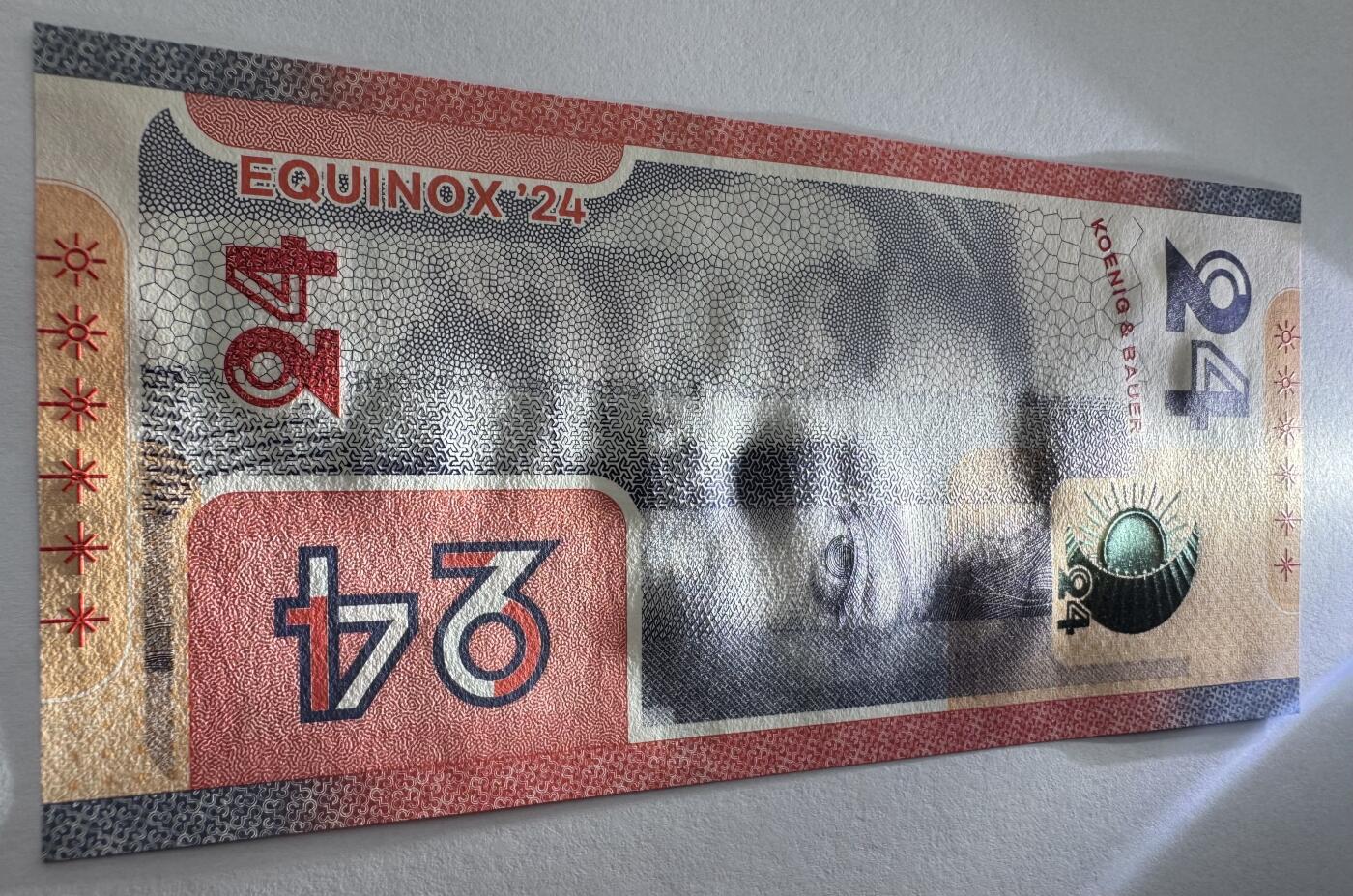 2026第7场（总第234期）：精品外钞、塑料钞、测试钞综合场  版三/纸质 德国高宝Koenig&Bauer 2024年“一体化生态系统”纸质版测试钞UNC