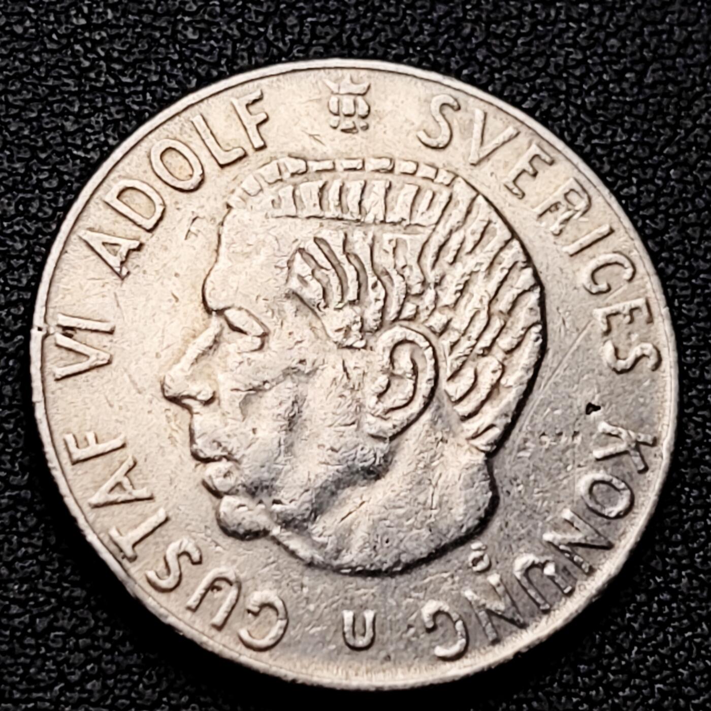 泉币菌-第226场-拍品多 请提前出价 瑞典1971年1克朗铜镍币，古斯塔夫六世国王，25mm