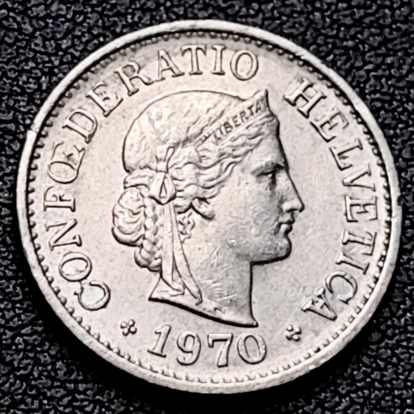 泉币菌-第226场-拍品多 请提前出价 1970年 高币值 百年延续 女神 瑞士 10分銅镍硬币 