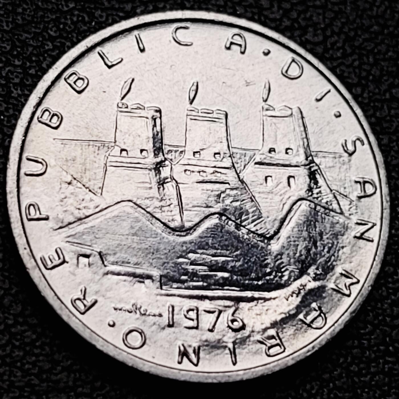 泉币菌-第227场-拍品多 请提前出价 1976年 圣马力诺 5里拉铝制纪念币 20.2mm 纪念币铜钱 