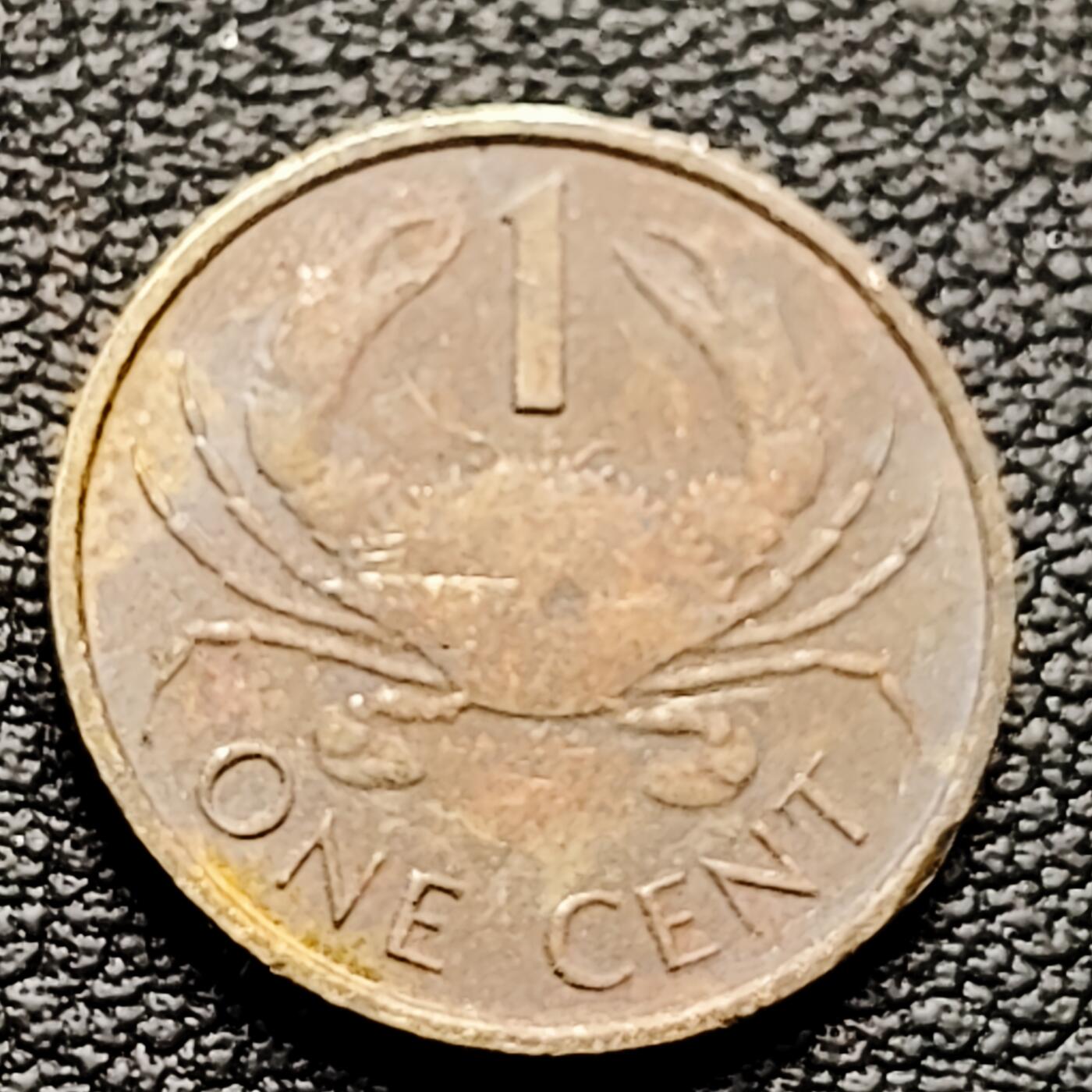 泉币菌-第226场-拍品多 请提前出价 螃蟹 塞舌尔1分黄铜币 袖珍币