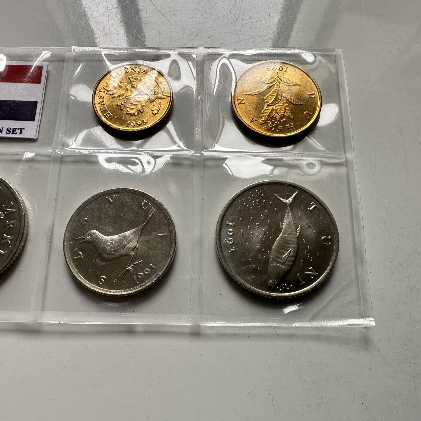 🌹外币初藏🌹🐯2026年第43场   每周二四六晚8️⃣点  世界硬币 克罗地亚1993年清版九枚全套