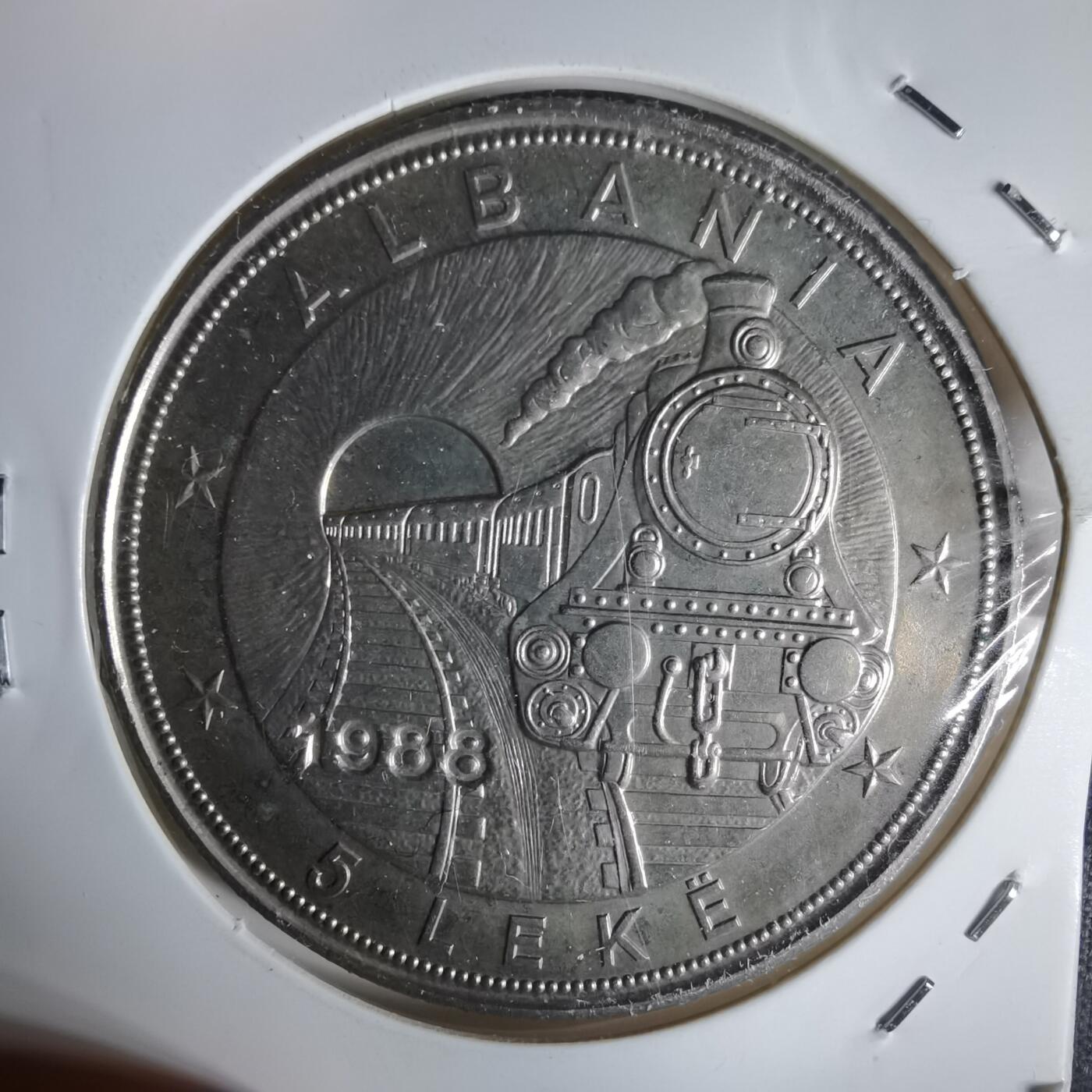 沼泽如烟--第1058场 阿尔巴尼亚1988年5列克纪念币