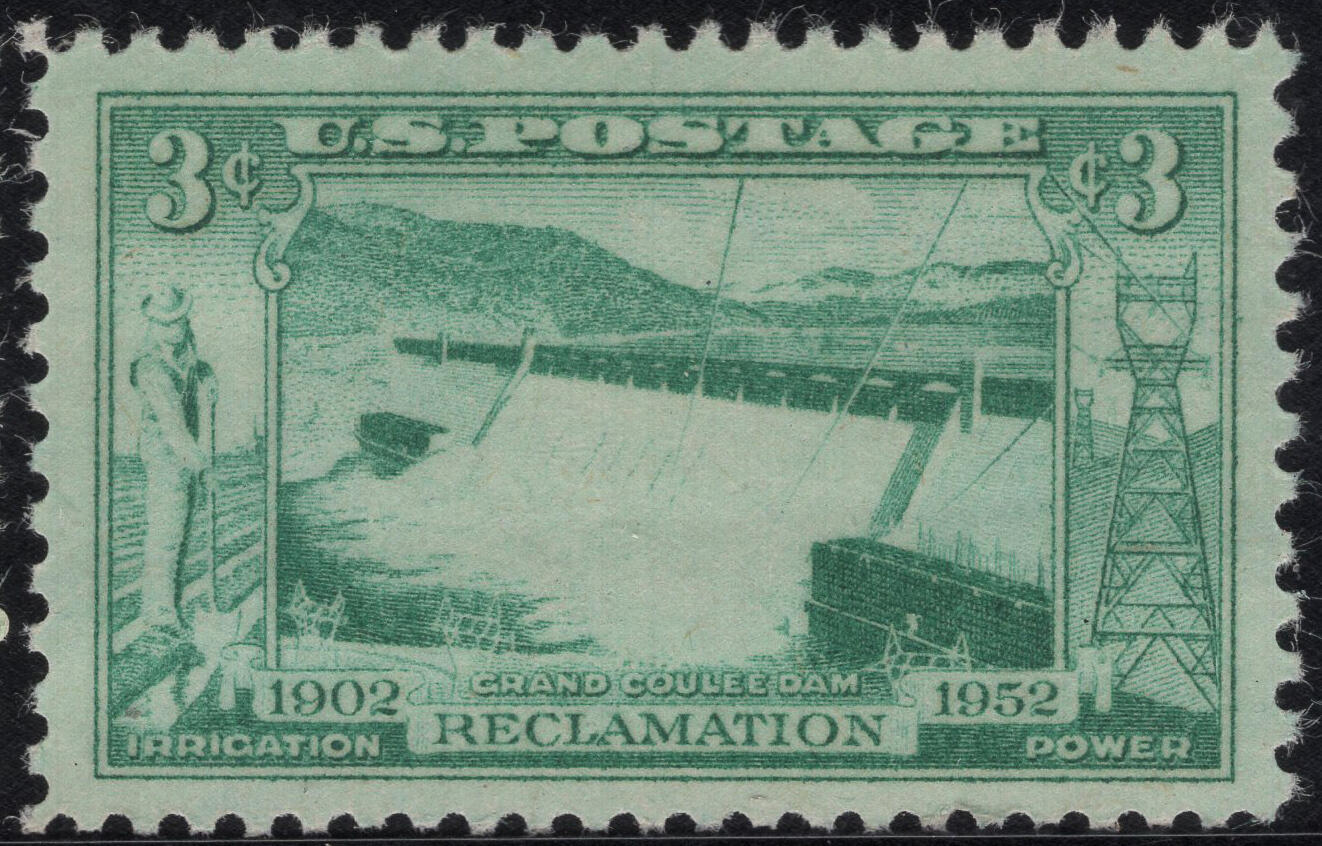 洪涛臻品批发群 精选邮票限时拍卖第1316期  1952美国大古力水坝1全新 雕刻版原胶全品！