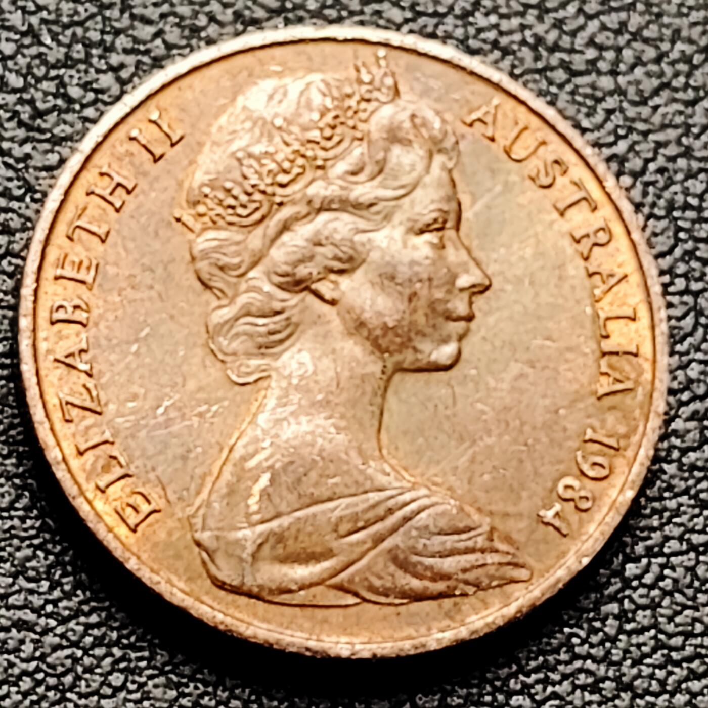 泉币菌-第226场-拍品多 请提前出价 1984年 英属澳大利亚2分铜币 伞蜥蜴斗篷蜥 21.5mm