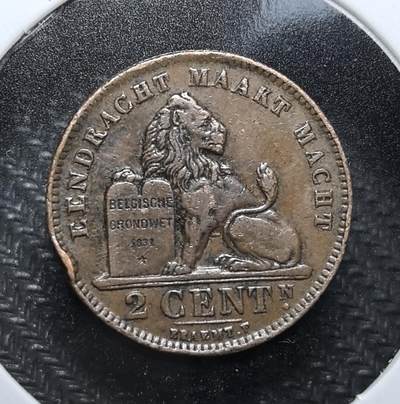 外国优质老铜币纪念币银币专场，周六晚上九点倒数截拍，满百包邮，周日发货,可寄存半年，喜欢朋友微信扫描二维码可直接参拍 - 比利时1912 年2 分铜币，正面为阿尔贝一世国王花押徽记，背面是比利时雄狮与荷兰语国训 “团结就是力量”，是比利时王国近代流通辅币，见证比利时君主制与双语货币史。