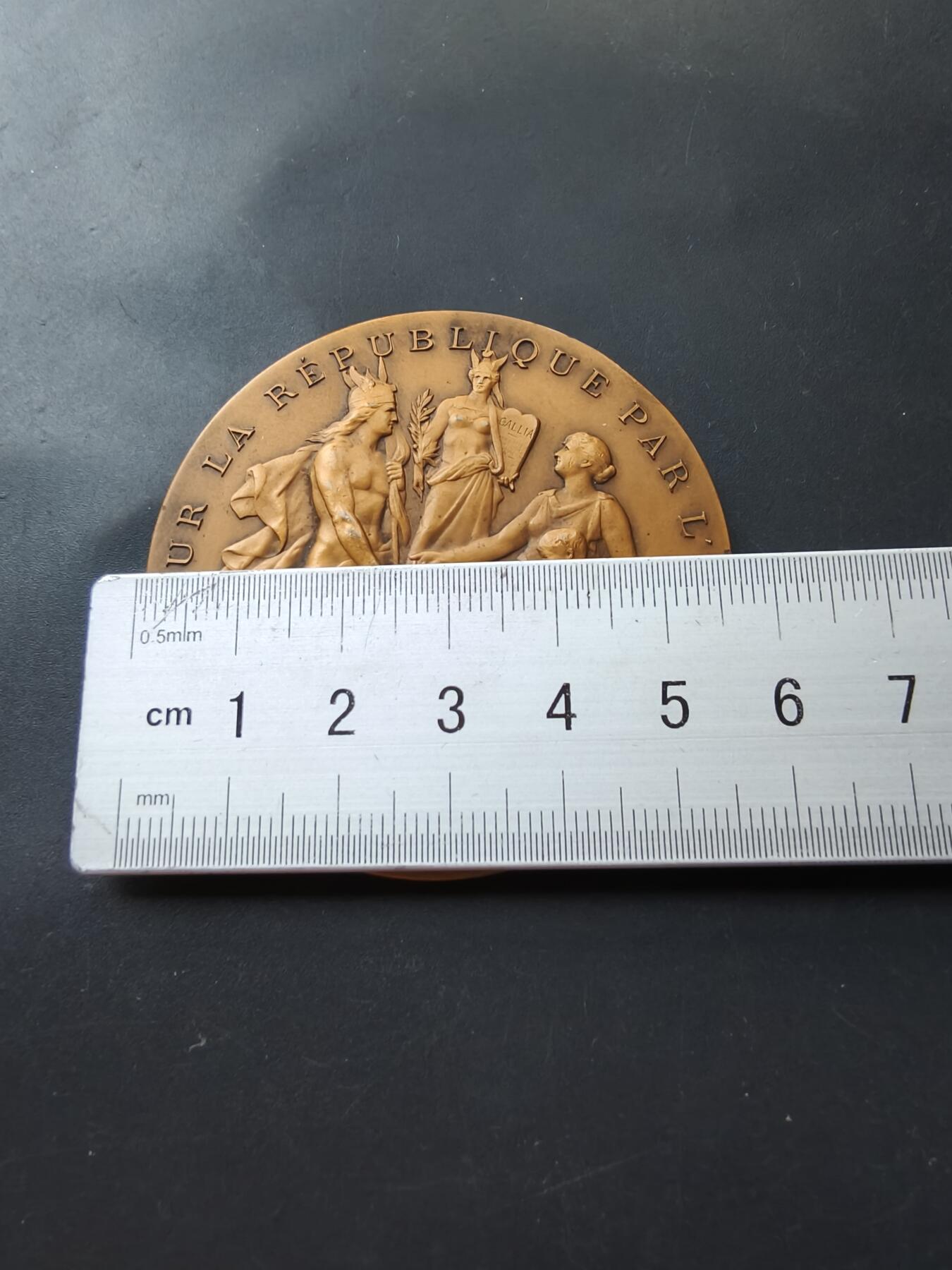 老王徽章第192期 法国世俗教育联盟大铜章     直径57mm    重量78.7g