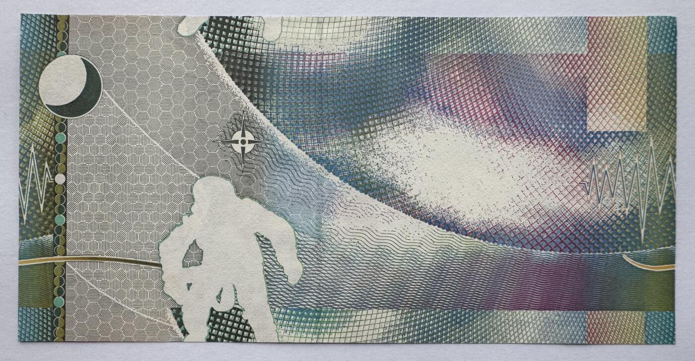 2026第7场（总第234期）：精品外钞、塑料钞、测试钞综合场  德纳罗DLR 牛顿1单位“电波版”测试钞过程稿AUNC（有浅折印）