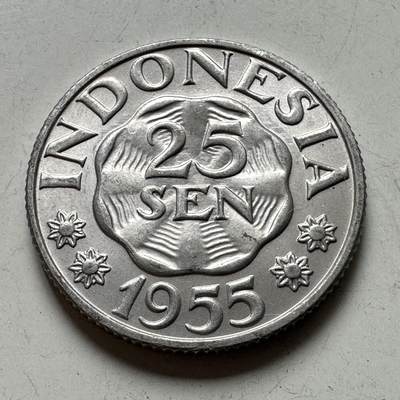 🌹外币初藏🌹🐯2026年第43场   每周二四六晚8️⃣点  世界硬币 - 印尼1955年25仙
