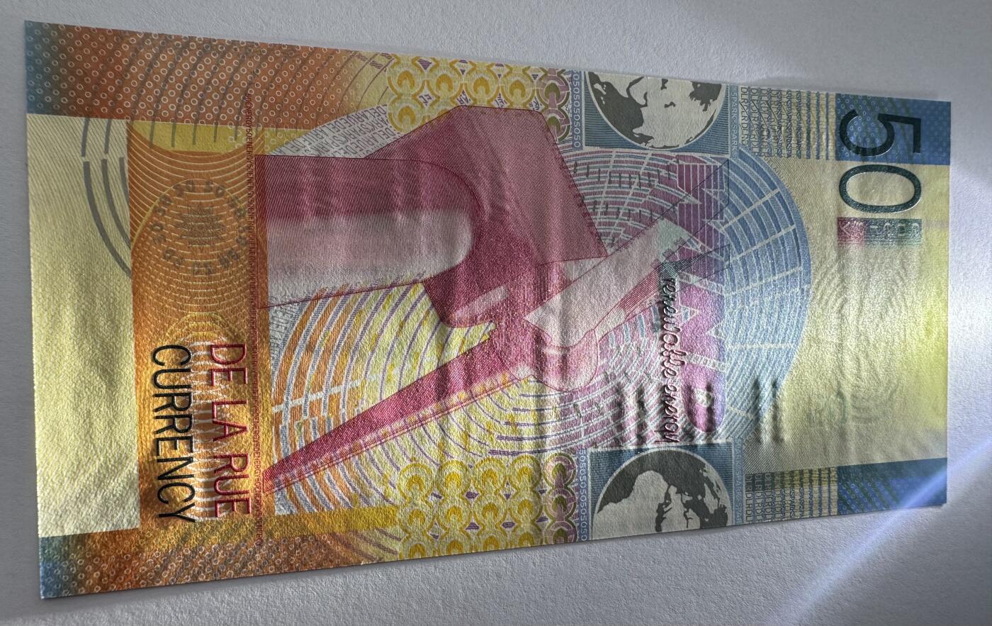 2026第7场（总第234期）：精品外钞、塑料钞、测试钞综合场  版三/德纳罗2008年“能源系列～风能”50面额纸质测试钞票样UNC（12芒星图标版）