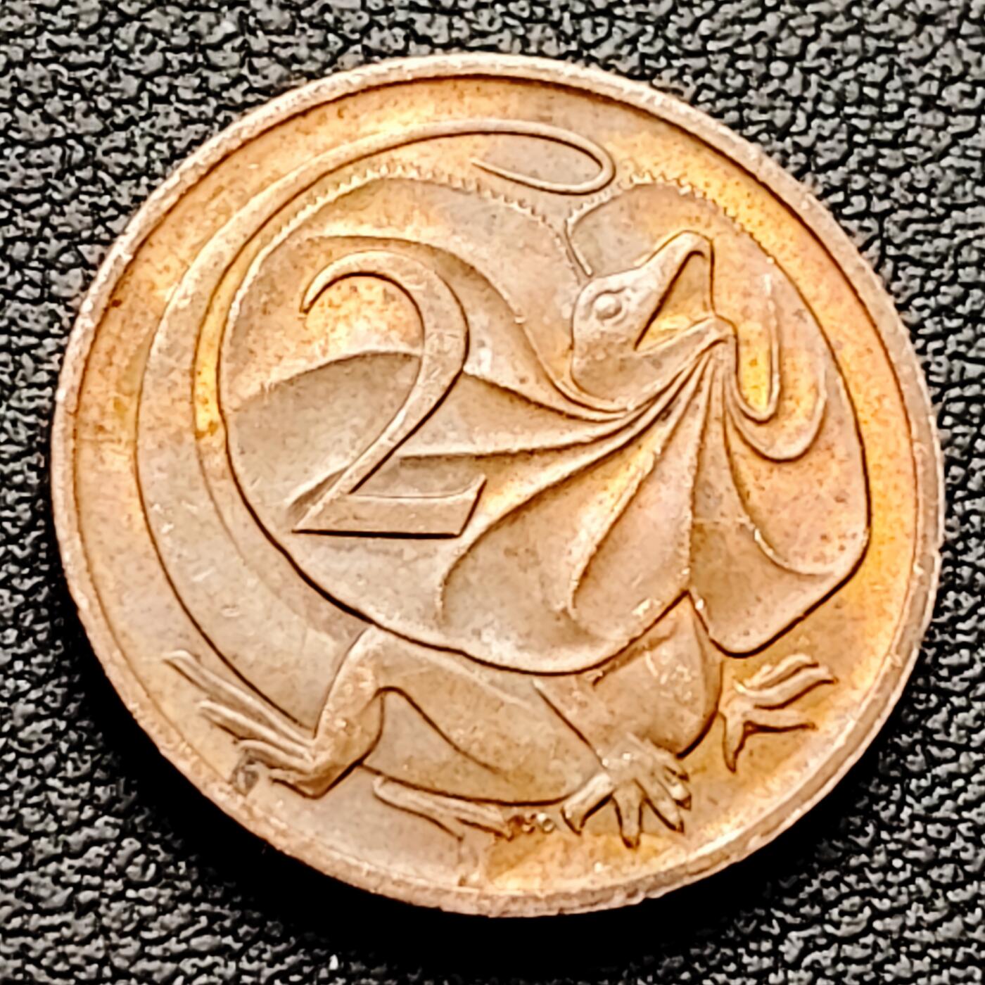 泉币菌-第226场-拍品多 请提前出价 1984年 英属澳大利亚2分铜币 伞蜥蜴斗篷蜥 21.5mm