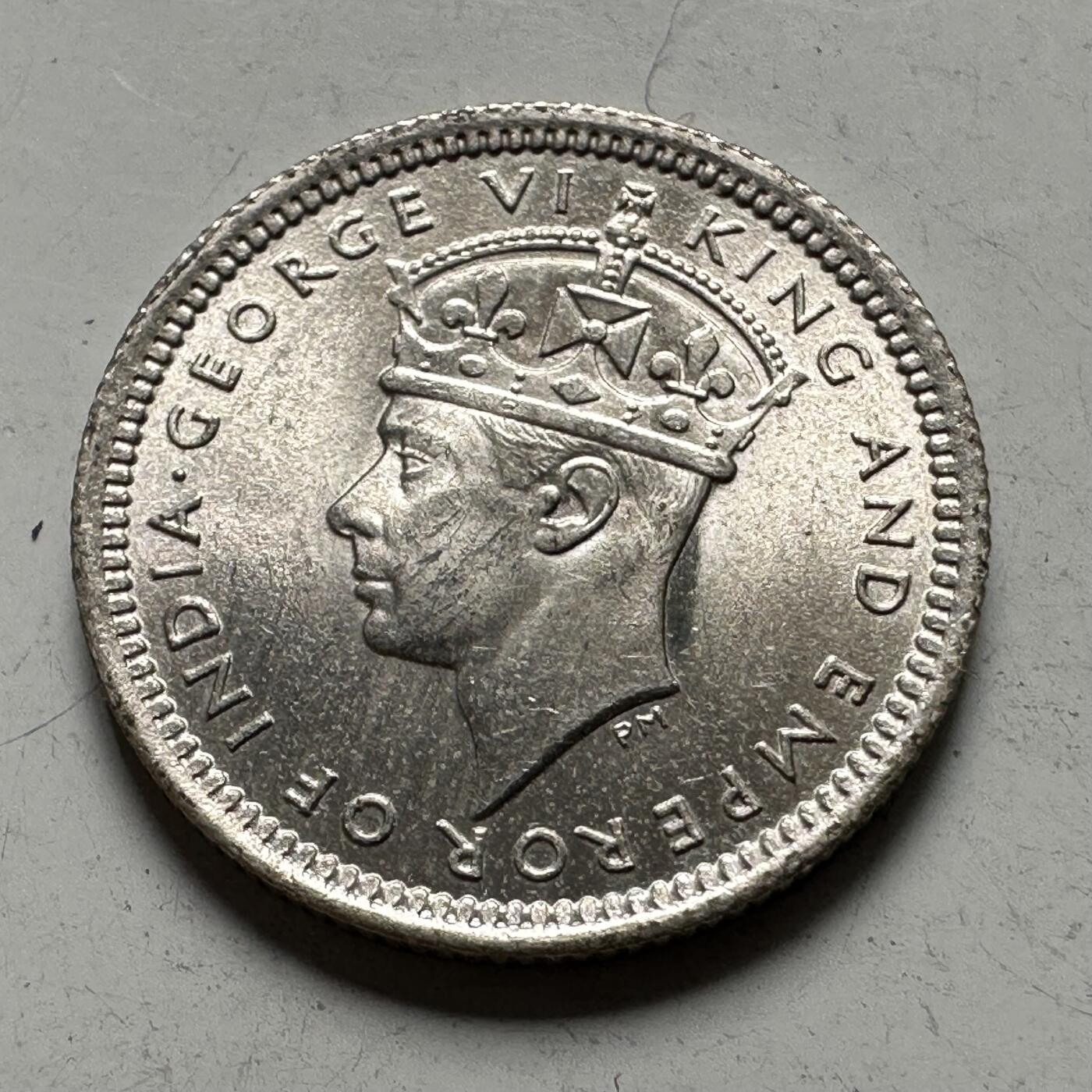 🌹外币初藏🌹🐯2026年第43场   每周二四六晚8️⃣点  世界硬币 英属马来亚 1943年 乔治六世 5分银币 1.36克-16毫米-50%银