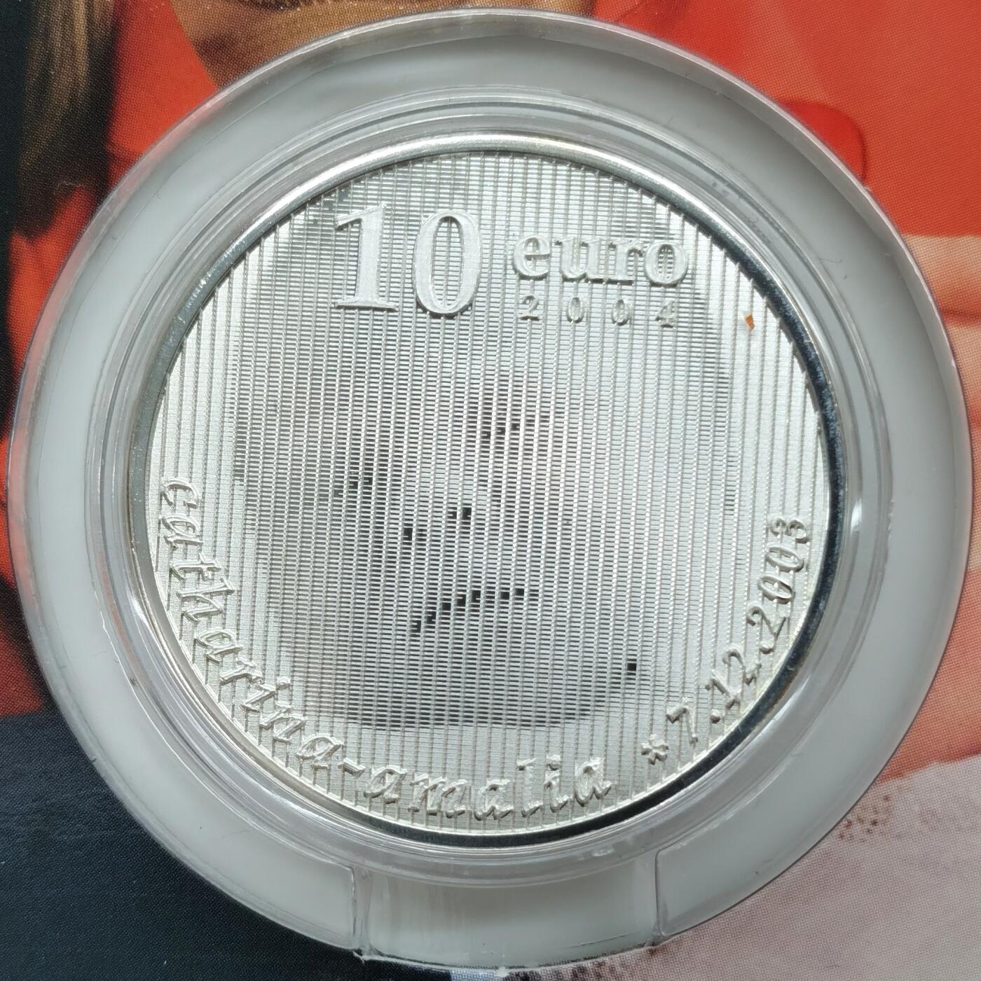 博洋堂世界钱币拍卖第168期（全场包邮） 荷兰2003年10欧元精制银币 荷兰公主诞生 925银17.8克 卡装