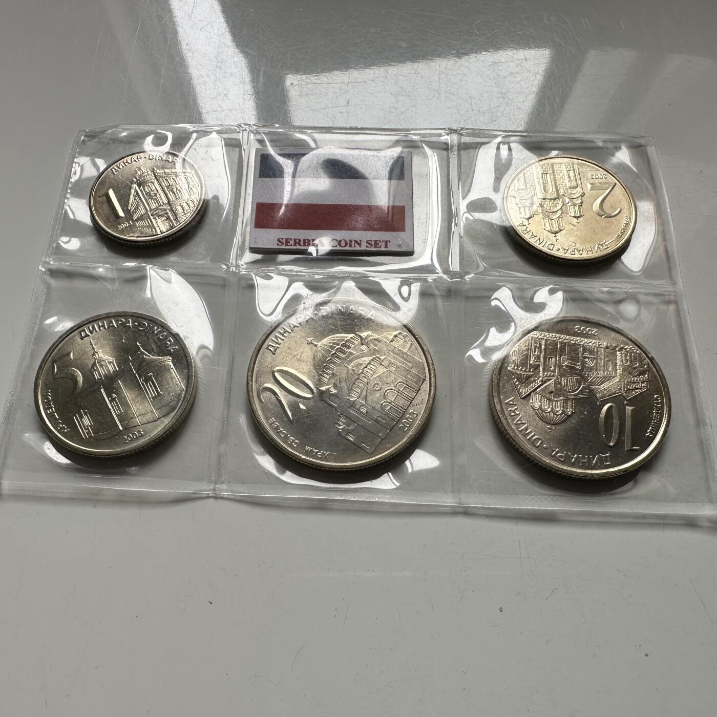 🌹外币初藏🌹🐯2026年第43场   每周二四六晚8️⃣点  世界硬币 塞尔维亚和黑山2003年5枚全套