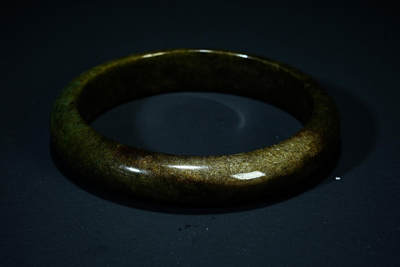 上海都达杂项专场103【全场包邮】  天然油青翡翠（A货）手镯 附鉴定证书97-11