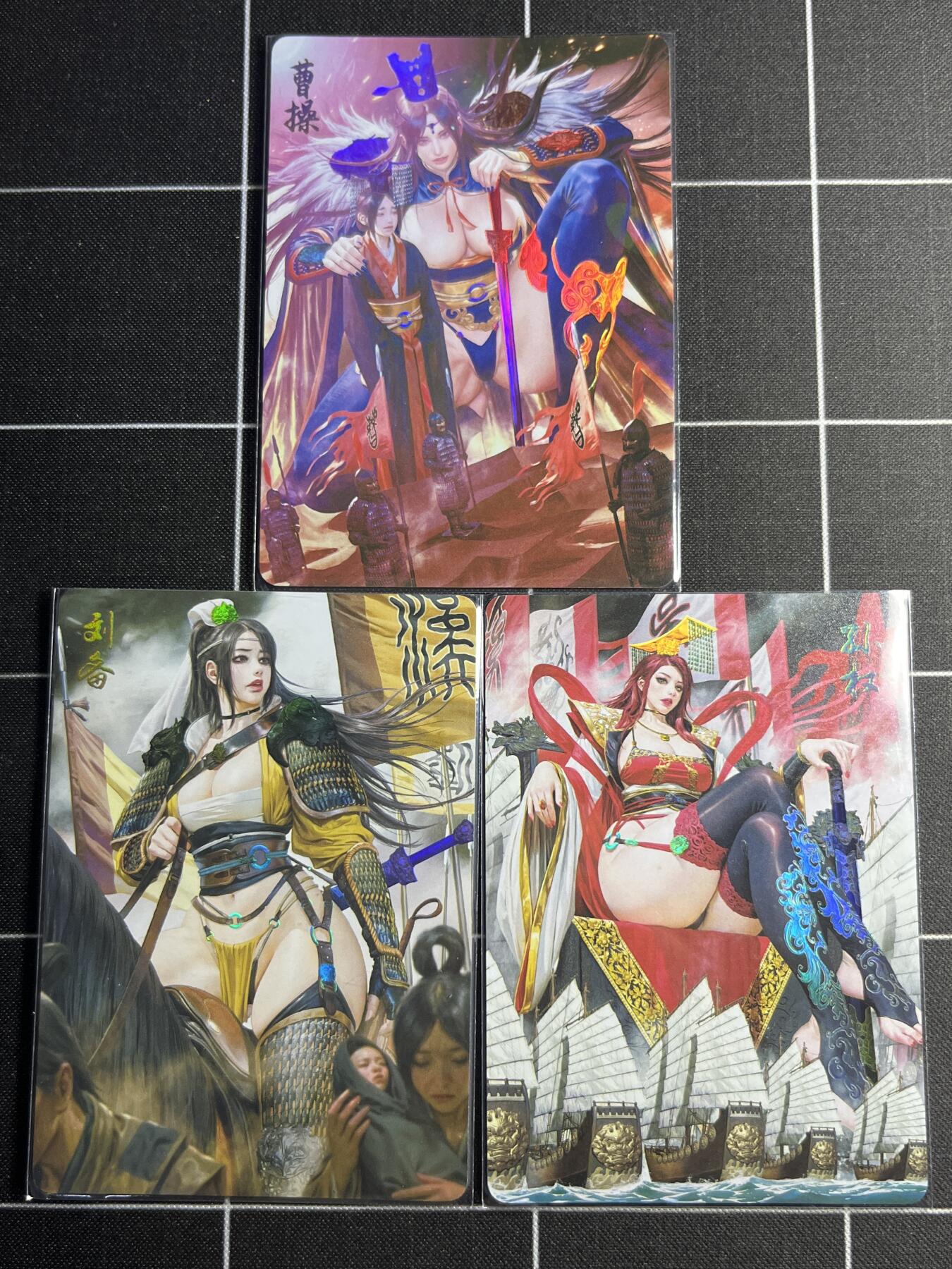 欢迎送拍、零成本上架，释放现金流，合理分配上拍卡品 【彩闪一套】黑暗王朝 曹操&刘备&孙权 焱卡文化&三国姬