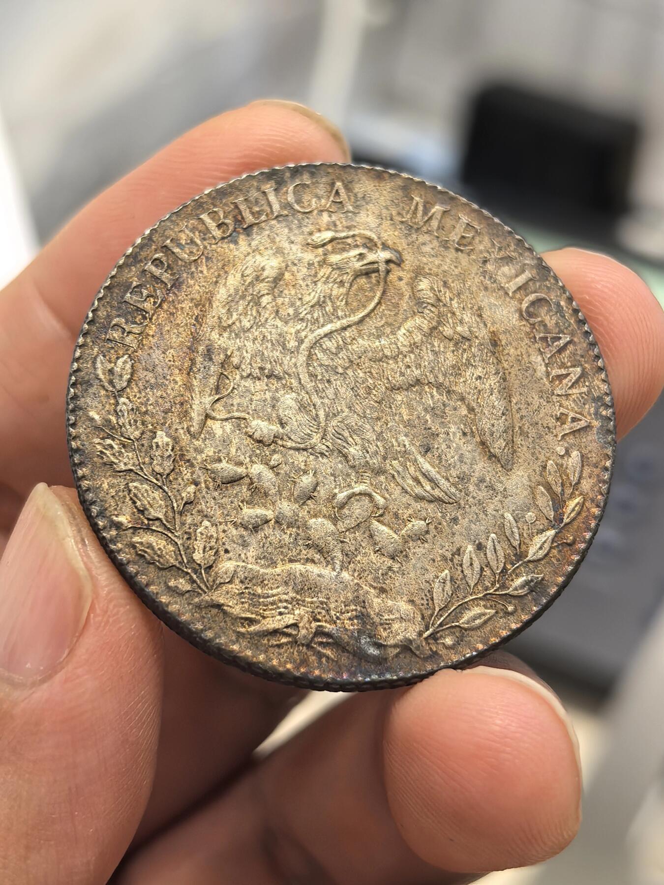 博洋堂世界钱币拍卖第168期（全场包邮） 墨西哥1891年MO AM版花边鹰洋，原味包浆UNC品