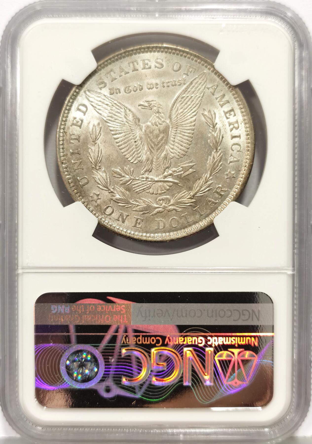 博洋堂世界钱币拍卖第168期（全场包邮） NGC MS63 美国1921年摩根银币 极美原光好品，淡黄油包浆，好状态。