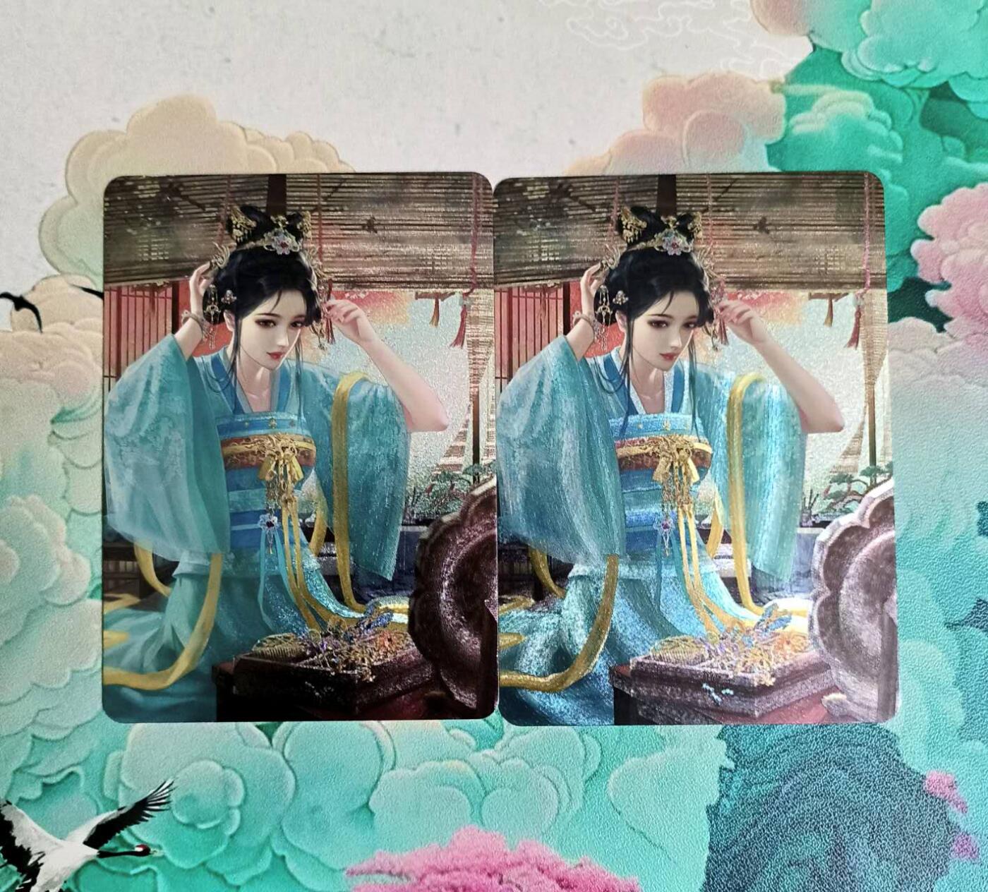 龙虎卡牌-八三场（满200元包邮，无佣金，每周六结拍，欢迎送拍） 粗闪2张 宁缺 西施梳妆一对