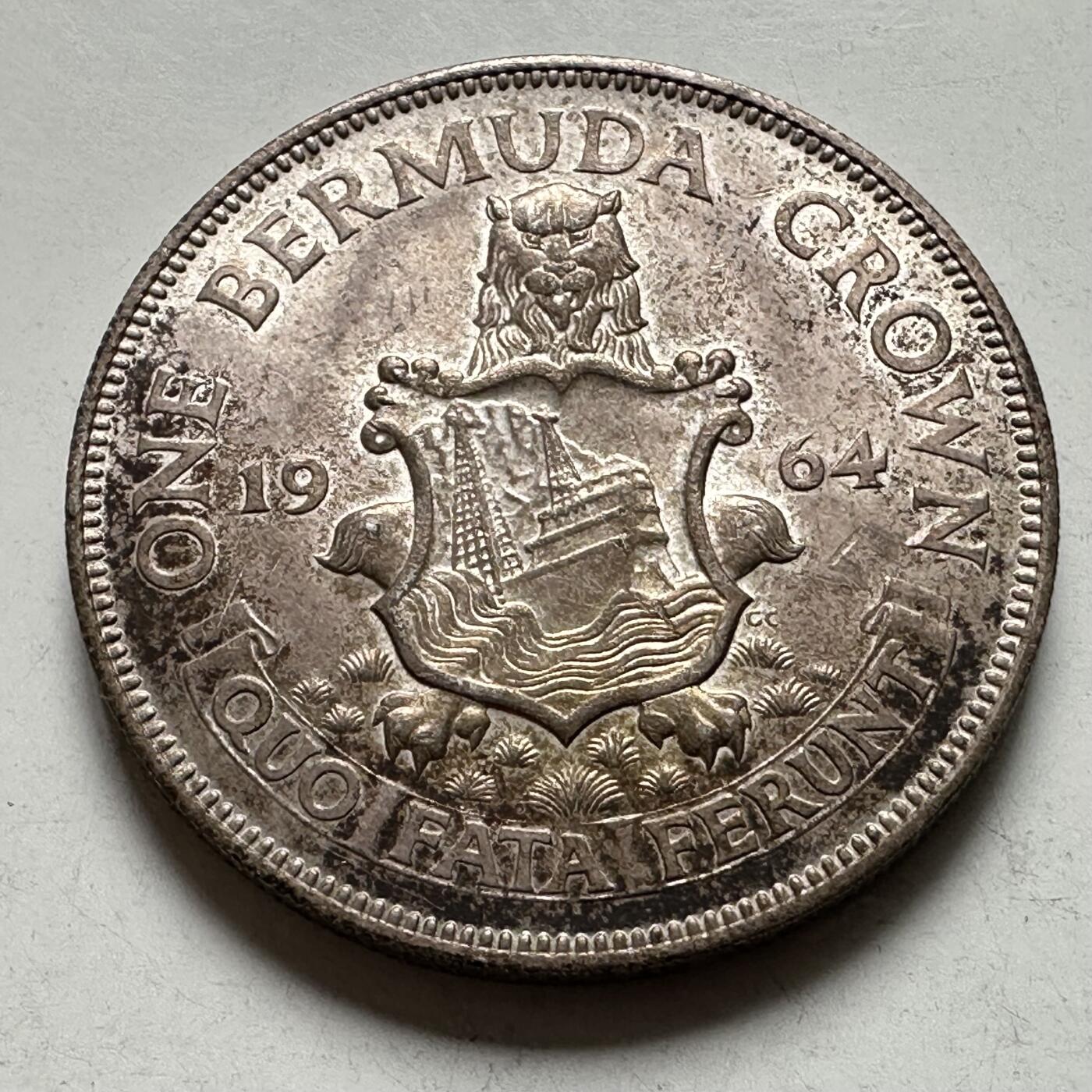 🌹外币初藏🌹🐯2026年第43场   每周二四六晚8️⃣点  世界硬币 百慕大 1964年  1克朗银币 22.62克-36毫米-50%银