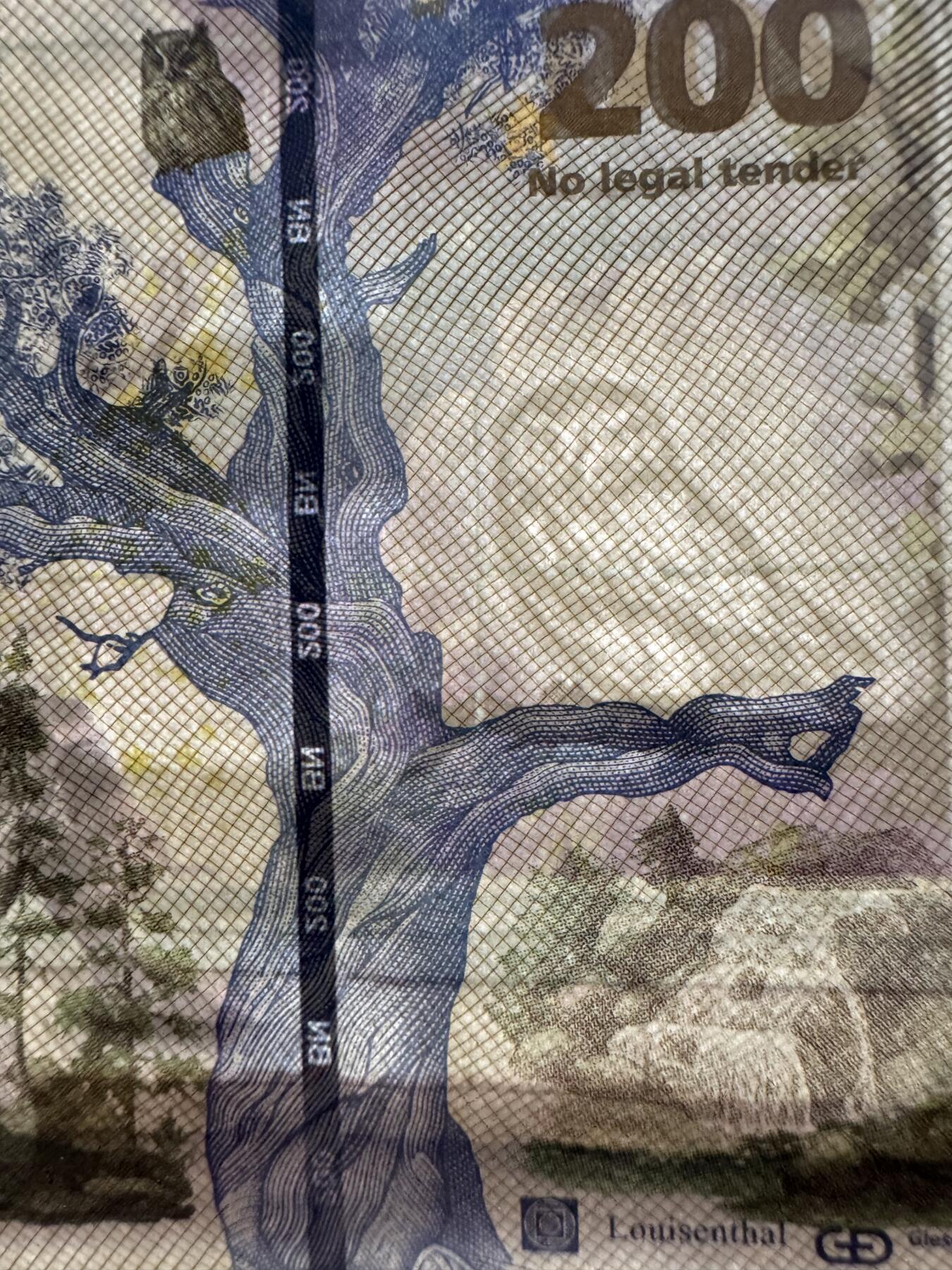 2026第7场（总第234期）：精品外钞、塑料钞、测试钞综合场  捷德G&D 格林兄弟“The star money～星际金钱”童话故事RollingStar patch贴片200面值测试钞UNC