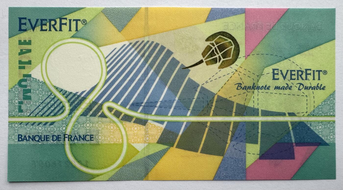 2026第7场（总第234期）：精品外钞、塑料钞、测试钞综合场  法国BdF “ 鲎” EVERFIT®三层复合基材测试钞UNC（半开式细安全线版）