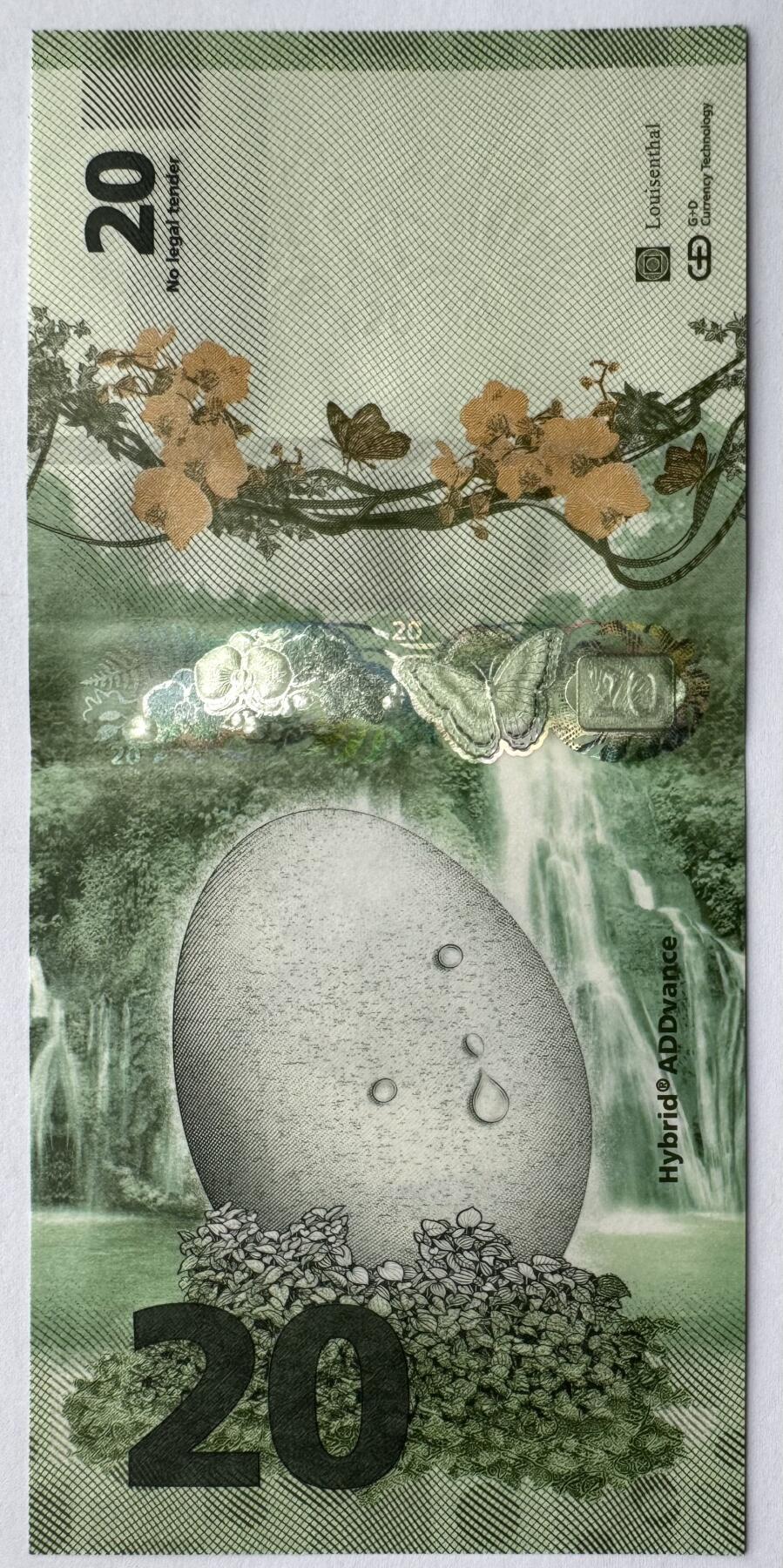 2026第7场（总第234期）：精品外钞、塑料钞、测试钞综合场  捷德G&D 蛋蛋钞20（蜥蜴） Hybrid ADDvance®复合基材测试钞UNC