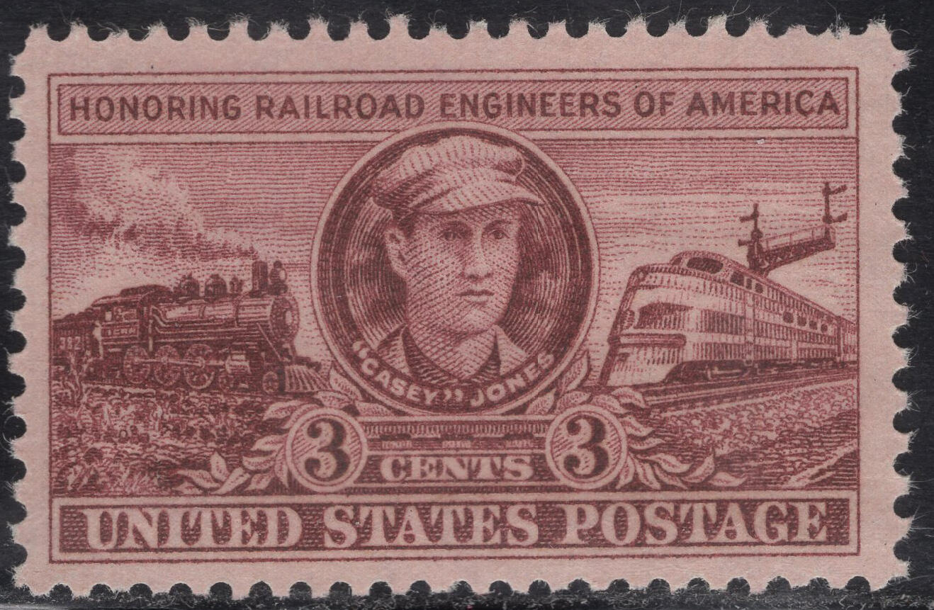 洪涛臻品批发群 精选邮票限时拍卖第1316期  1950美国铁路工程师凯西火车 雕版1全套 原胶全品！