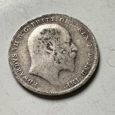 🌹外币初藏🌹🐯2026年第43场   每周二四六晚8️⃣点  世界硬币 - 英国 1908年 爱德华七世 3便士银币 1.41克-16毫米-92.5%银 a