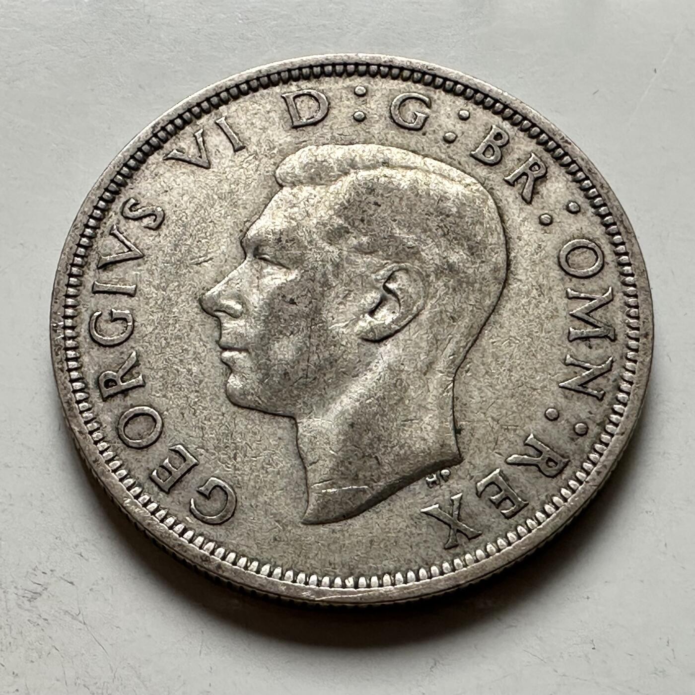 🌹外币初藏🌹🐯2026年第43场   每周二四六晚8️⃣点  世界硬币 英国 1942年 乔治六世 半克朗银币 14.14克-32毫米-50%银