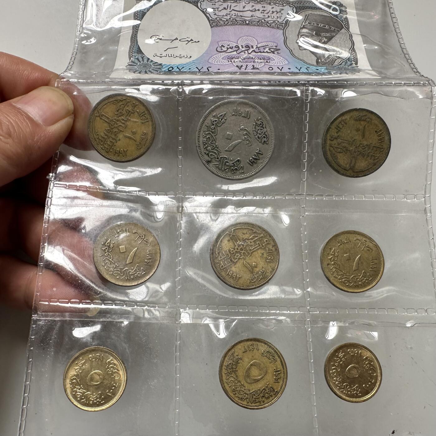 🌹外币初藏🌹🐯2026年第43场   每周二四六晚8️⃣点  世界硬币 埃及旅游纪念册含九枚硬币