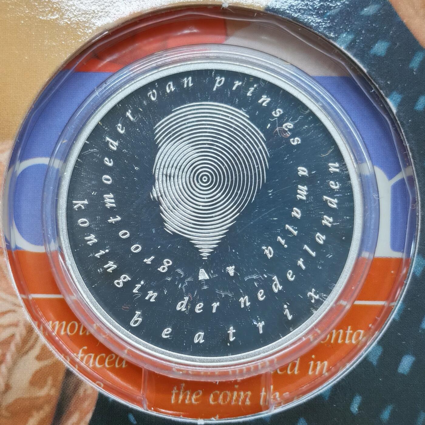 博洋堂世界钱币拍卖第168期（全场包邮） 荷兰2003年10欧元精制银币 荷兰公主诞生 925银17.8克 卡装