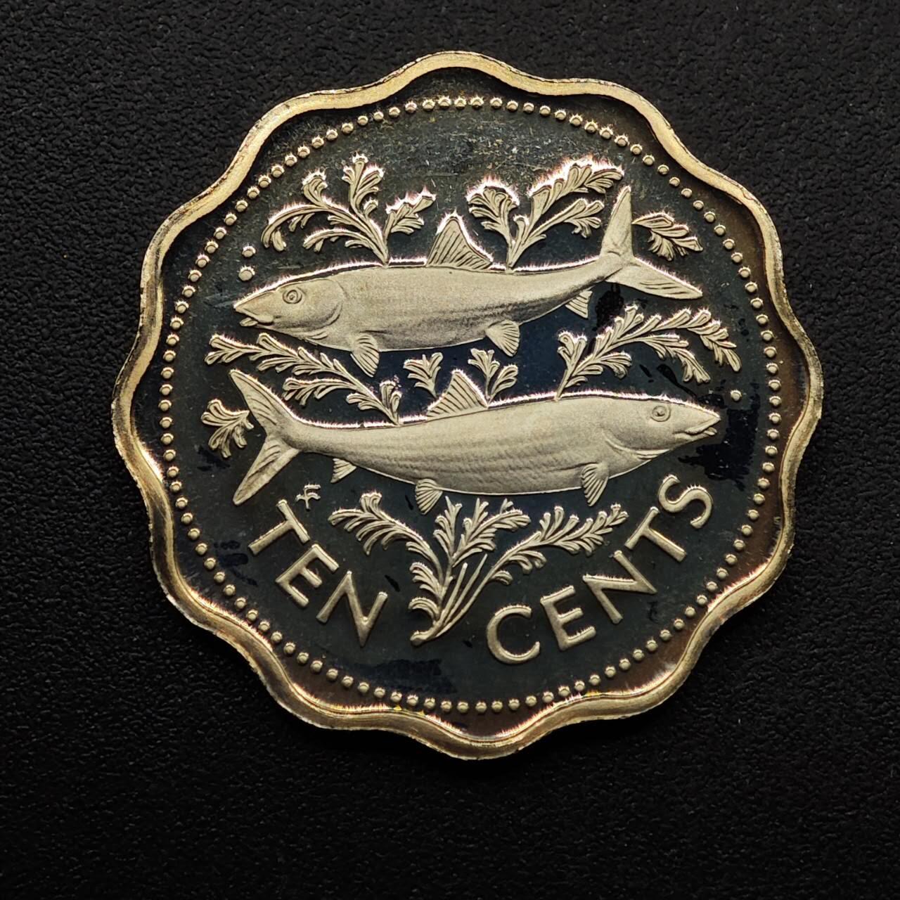 【淘币小摊】实时拍第八百九十二拍   散币场    每周一统一发货 巴哈马1974年10分精制镍币