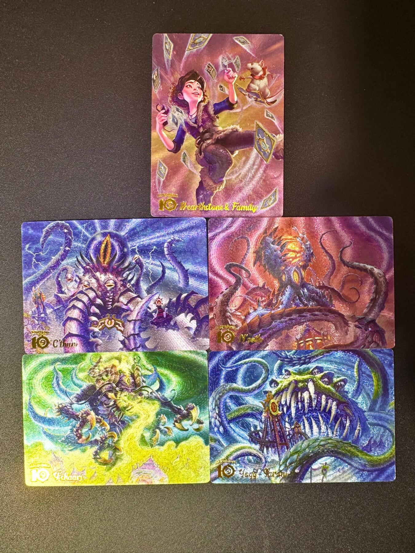 NO.30 好又多金牌大场，每周一站式配齐，方便凑单！（周6晚9点截拍，卖家送拍0抽成！） 奇点卡牌 炉石传说粗闪卡5张 艾美、尤格萨隆、亚煞极、克苏恩、恩佐斯（当你注视深渊的时候，深渊也在注视着你）