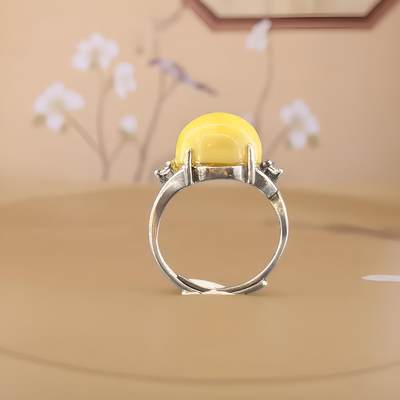 碧月说宝.君子怀瑾·当代和田玉清风专场(九) 满蜡戒指（925银）