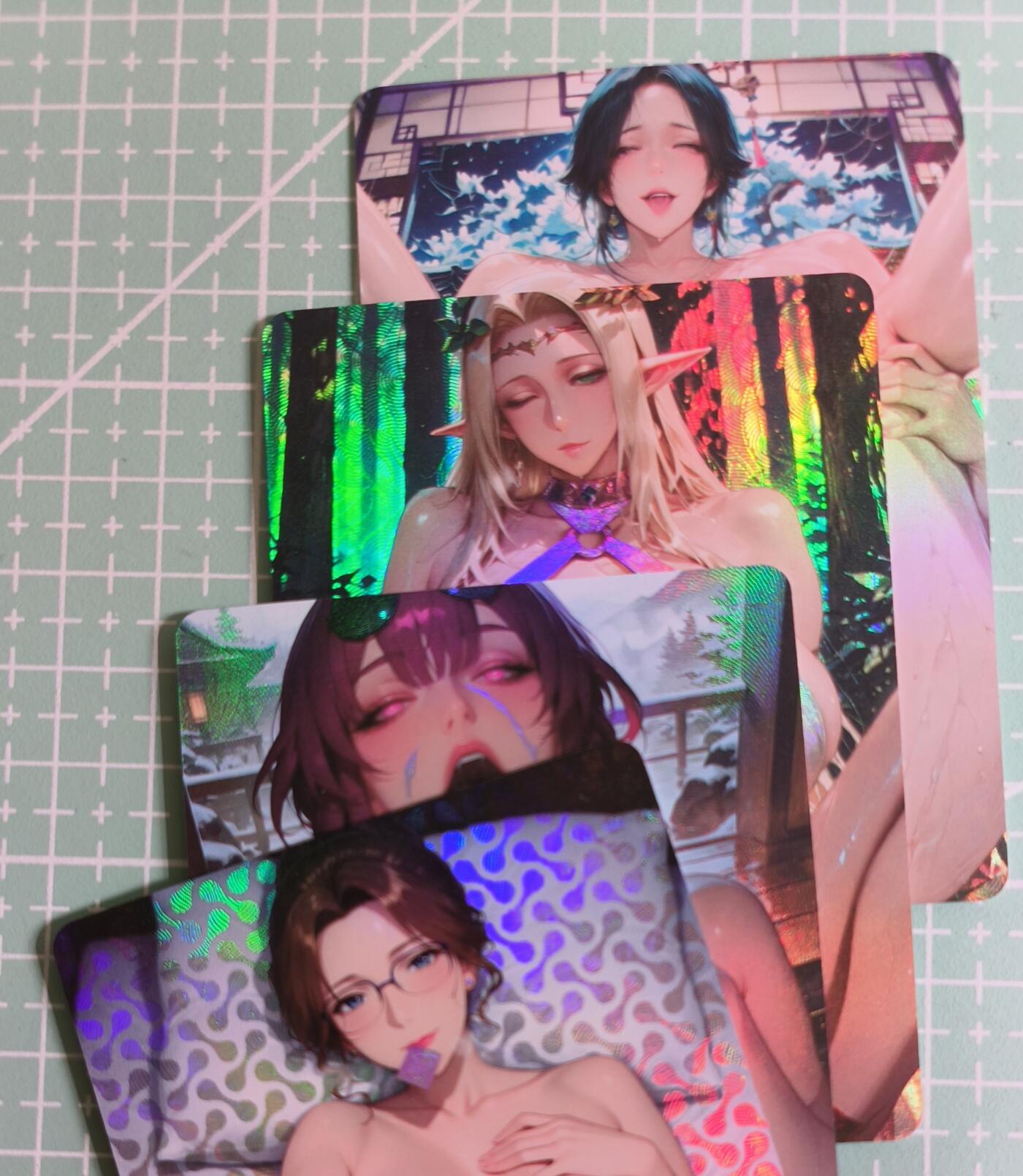 C先生卡牌 第27期 持续收拍品中…零手续费代拍 【彩闪】游戏·动漫·卡通·古风  4张 艺术卡